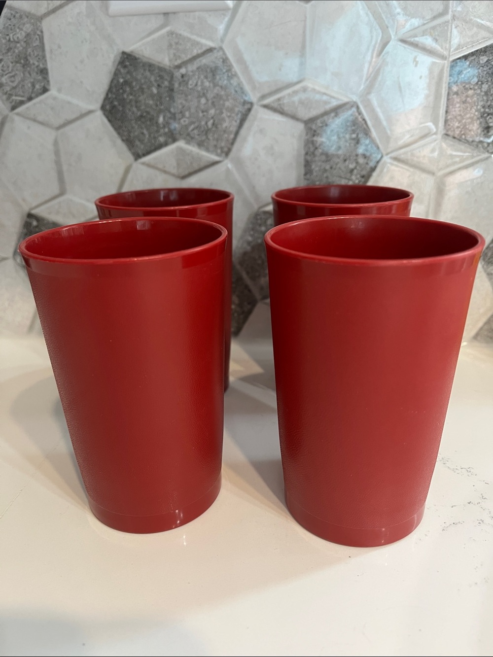 Tupperware Red Stackable Plastic Tumbler